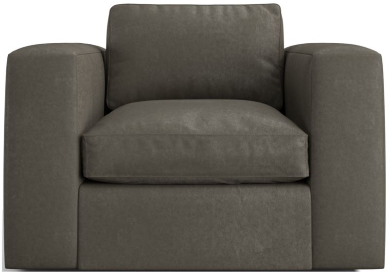 Oceanside Leather Deep-Seat Swivel Chair - image 0 of 6