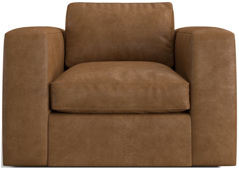 Oceanside Leather Deep-Seat Swivel Chair - image 0 of 6