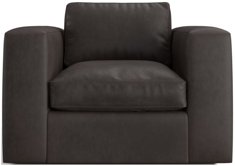 Oceanside Leather Deep-Seat Swivel Chair - image 0 of 7