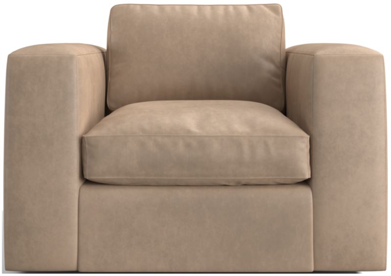 Oceanside Leather Deep-Seat Swivel Chair - image 0 of 7