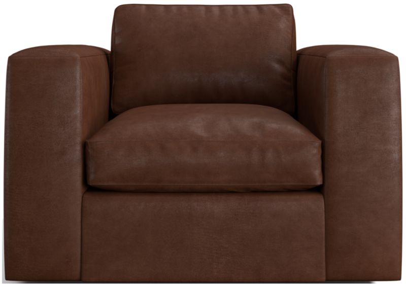 Oceanside Leather Deep-Seat Swivel Chair - image 0 of 6