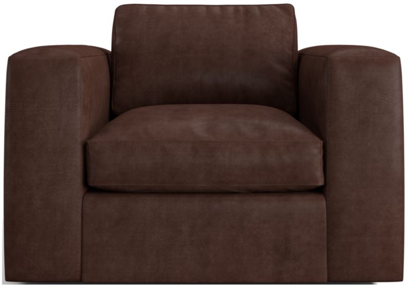 Oceanside Leather Deep-Seat Swivel Chair - image 0 of 6