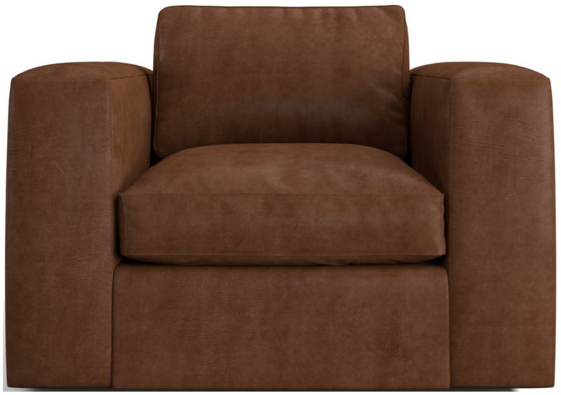 Oceanside Leather Deep-Seat Swivel Chair - image 0 of 6