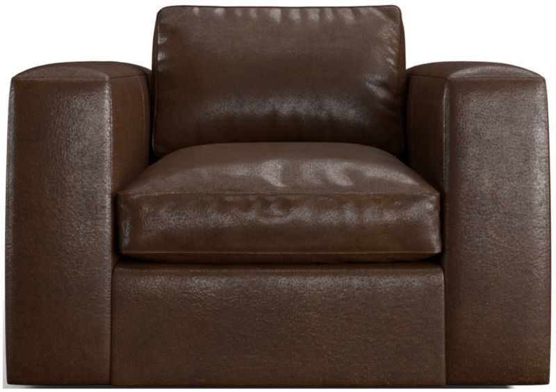 Oceanside Leather Deep-Seat Swivel Chair - image 0 of 6