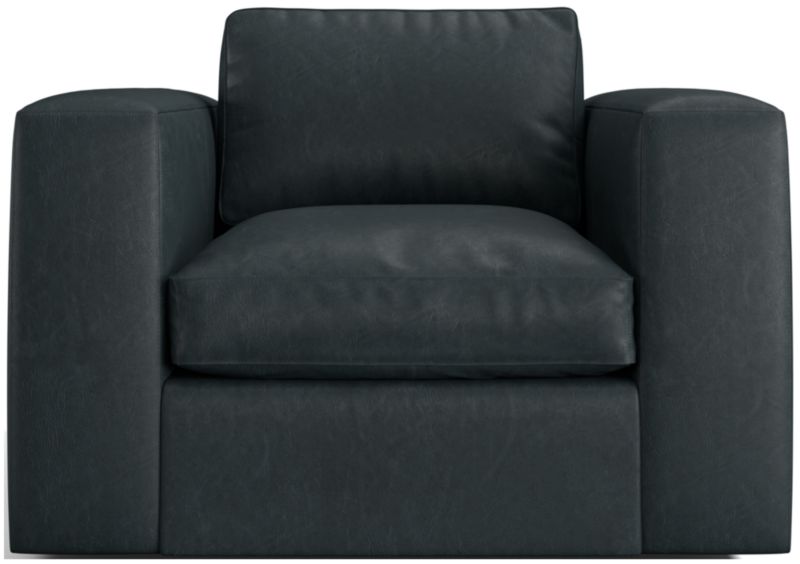 Oceanside Leather Deep-Seat Swivel Chair - image 0 of 6