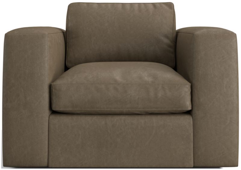 Oceanside Leather Deep-Seat Swivel Chair - image 0 of 6