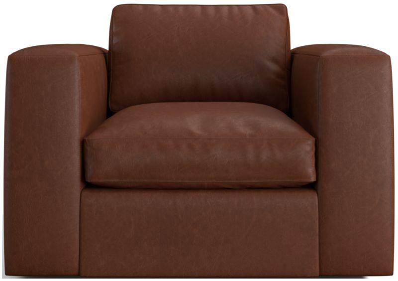 Oceanside Leather Deep-Seat Swivel Chair - image 0 of 6