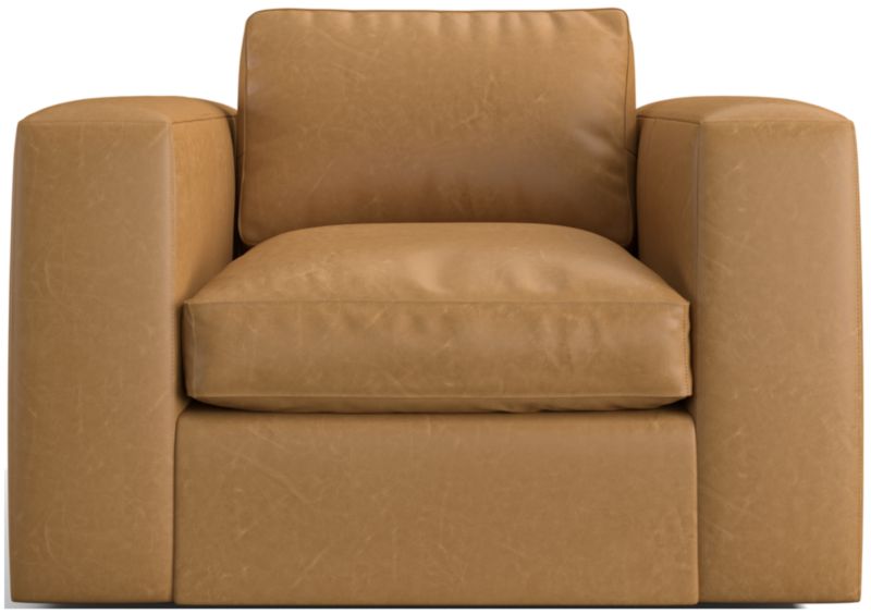 Oceanside Leather Deep-Seat Swivel Chair - image 0 of 6