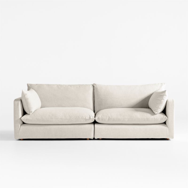 Unwind 2-Piece Slipcovered Sectional | Crate & Barrel