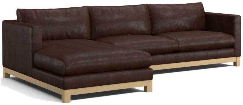 Pacific Wood Leather 2-Piece Chaise Sectional Sofa - image 0 of 7