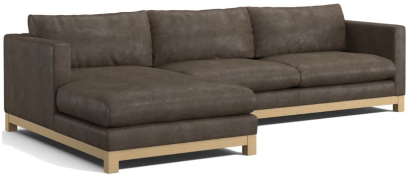 Pacific Wood Leather 2-Piece Chaise Sectional Sofa - image 0 of 8