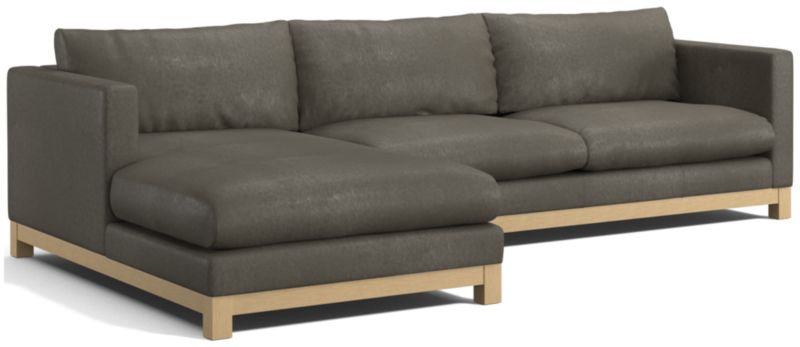 Pacific Wood Leather 2-Piece Chaise Sectional Sofa - image 0 of 7