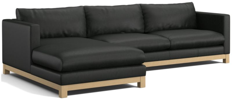 Pacific Wood Leather 2-Piece Chaise Sectional Sofa - image 0 of 7