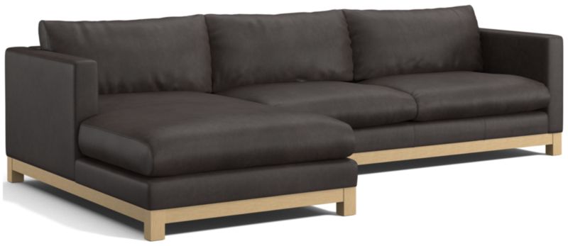 Pacific Wood Leather 2-Piece Chaise Sectional Sofa - image 0 of 7