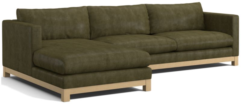 Pacific Wood Leather 2-Piece Chaise Sectional Sofa - image 0 of 7