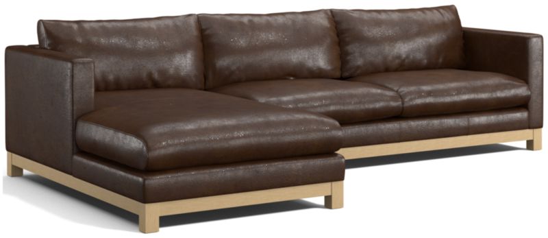 Pacific Wood Leather 2-Piece Chaise Sectional Sofa - image 0 of 7