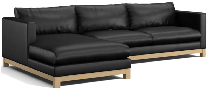 Pacific Wood Leather 2-Piece Chaise Sectional Sofa - image 0 of 7