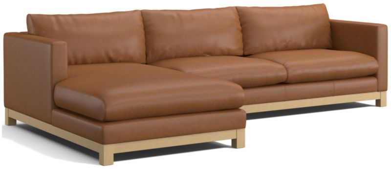 Pacific Wood Leather 2-Piece Chaise Sectional Sofa - image 0 of 7