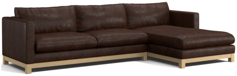 Pacific Wood Leather 2-Piece Chaise Sectional Sofa - image 0 of 8