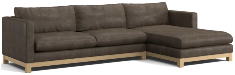 Pacific Wood Leather 2-Piece Chaise Sectional Sofa - image 0 of 9