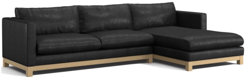 Pacific Wood Leather 2-Piece Chaise Sectional Sofa - image 0 of 9