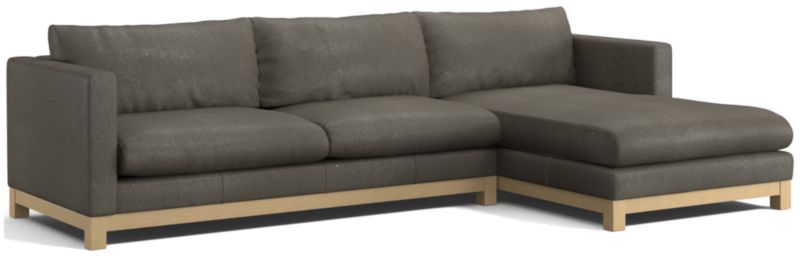 Pacific Wood Leather 2-Piece Chaise Sectional Sofa - image 0 of 8