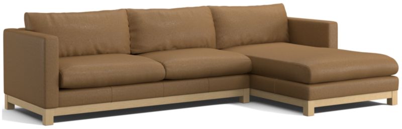 Pacific Wood Leather 2-Piece Chaise Sectional Sofa - image 0 of 8