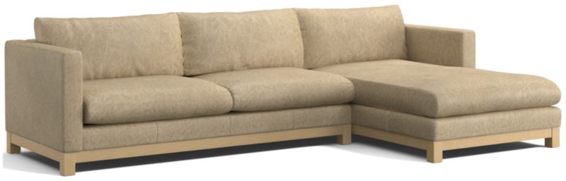 Pacific Wood Leather 2-Piece Chaise Sectional Sofa - image 0 of 8