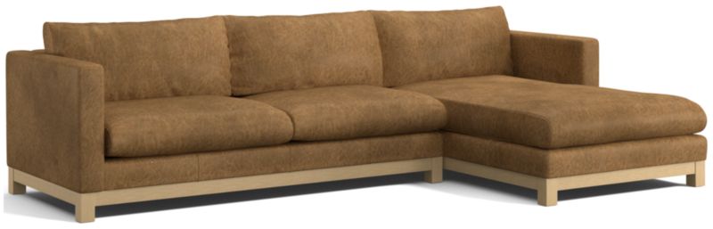 Pacific Wood Leather 2-Piece Chaise Sectional Sofa - image 0 of 8