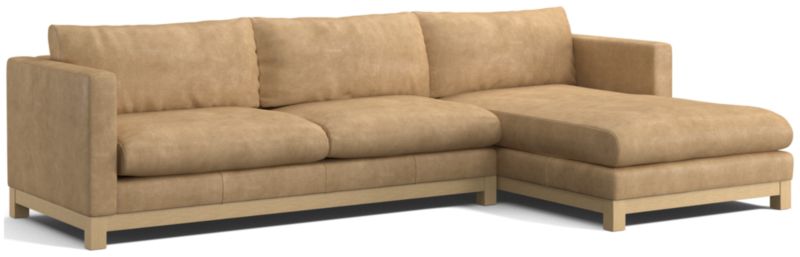 Pacific Wood Leather 2-Piece Chaise Sectional Sofa - image 0 of 9