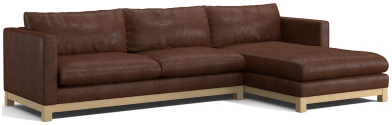 Pacific Wood Leather 2-Piece Chaise Sectional Sofa - image 0 of 9