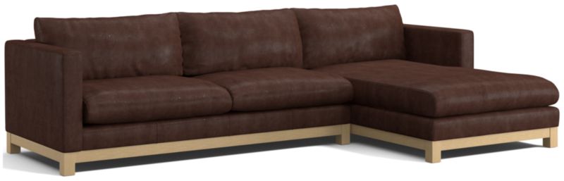 Pacific Wood Leather 2-Piece Chaise Sectional Sofa - image 0 of 8