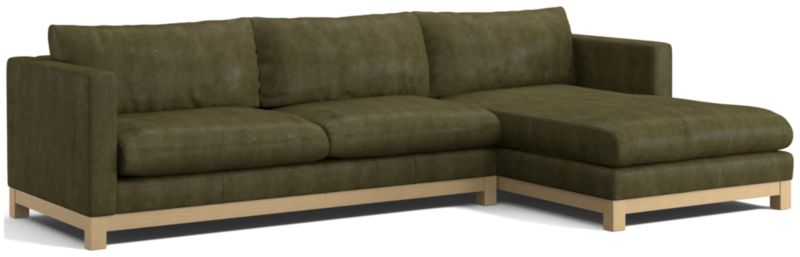 Pacific Wood Leather 2-Piece Chaise Sectional Sofa - image 0 of 8