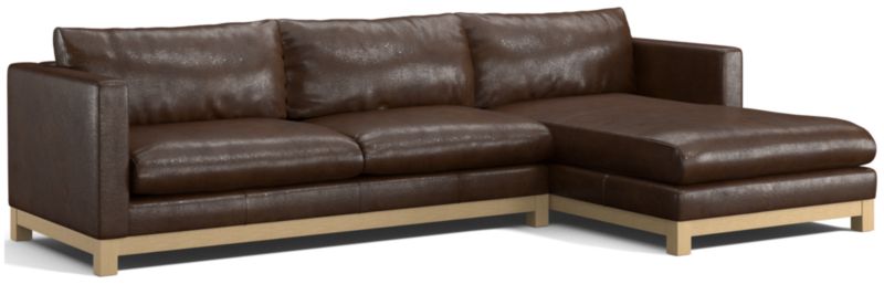 Pacific Wood Leather 2-Piece Chaise Sectional Sofa - image 0 of 8