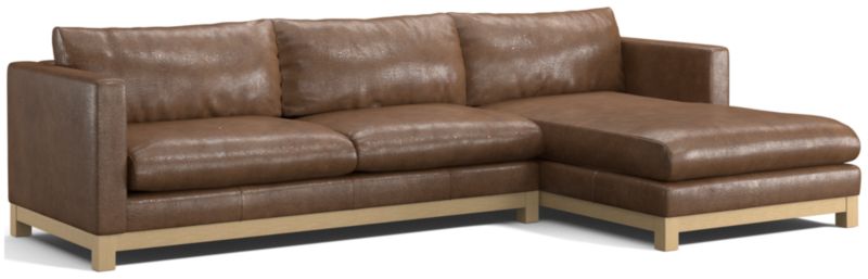 Pacific Wood Leather 2-Piece Chaise Sectional Sofa - image 0 of 8