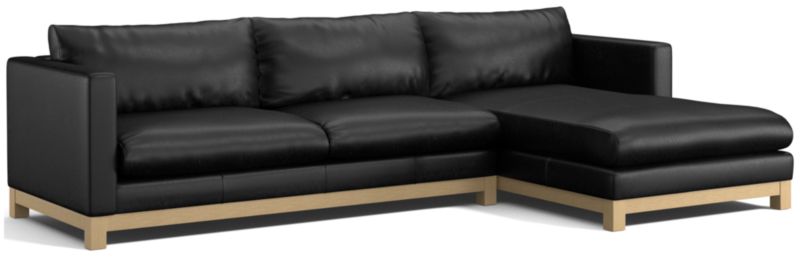 Pacific Wood Leather 2-Piece Chaise Sectional Sofa - image 0 of 8