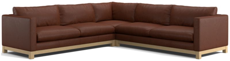 Pacific Wood Leather 3-Piece L-Shaped Sectional Sofa - image 0 of 6