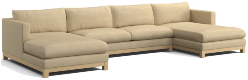 Pacific Wood Leather 3-Piece U-Shaped Sectional Sofa - image 0 of 6