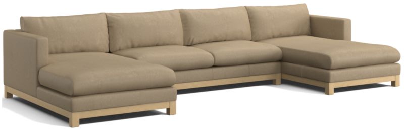 Pacific Wood Leather 3-Piece U-Shaped Sectional Sofa - image 0 of 5