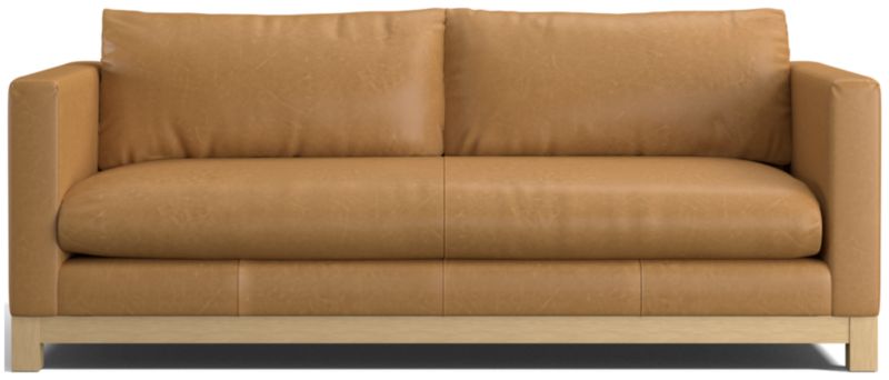 Pacific Wood Leather Bench Sofa - image 0 of 8