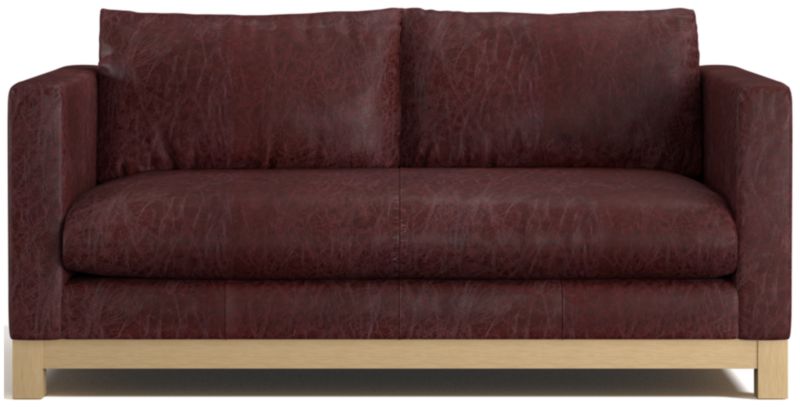 Pacific Wood Bench Leather Apartment Sofa - image 0 of 8