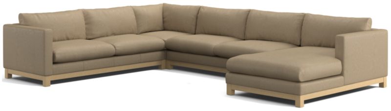 Pacific Wood Leather 4-Piece Corner Sectional Sofa with Chaise Lounge - image 0 of 5