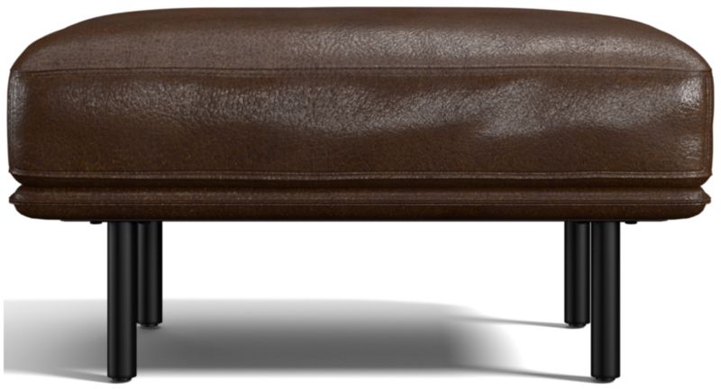 Wells Leather Ottoman - image 0 of 5