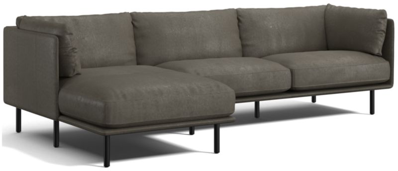 Wells Leather 2-Piece Chaise Sectional Sofa - image 0 of 11