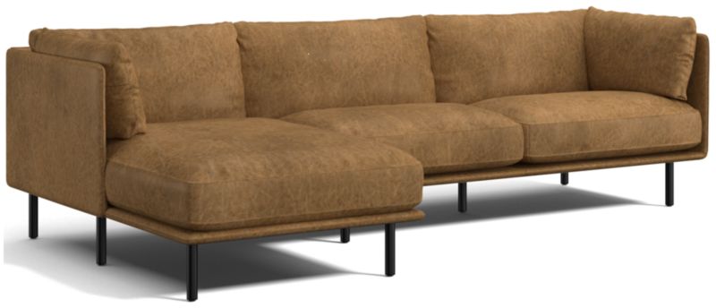 Wells Leather 2-Piece Chaise Sectional Sofa - image 0 of 10