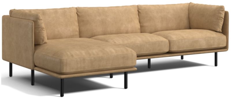 Wells Leather 2-Piece Chaise Sectional Sofa - image 0 of 10