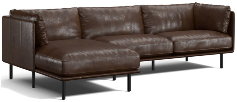 Wells Leather 2-Piece Chaise Sectional Sofa - image 0 of 10