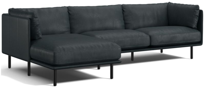 Wells Leather 2-Piece Chaise Sectional Sofa - image 0 of 10