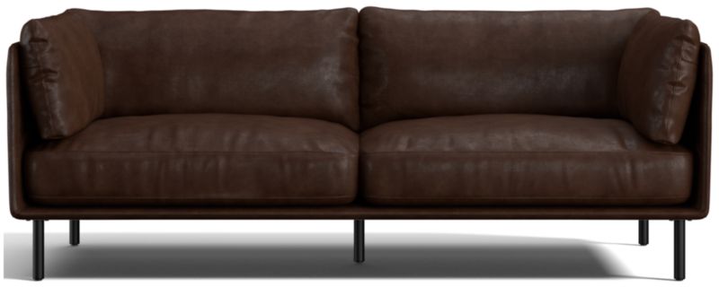 Wells 84" Leather Sofa - image 0 of 10