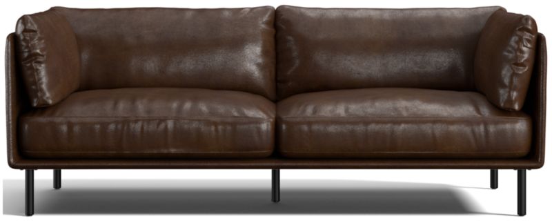 Wells 84" Leather Sofa - image 0 of 10